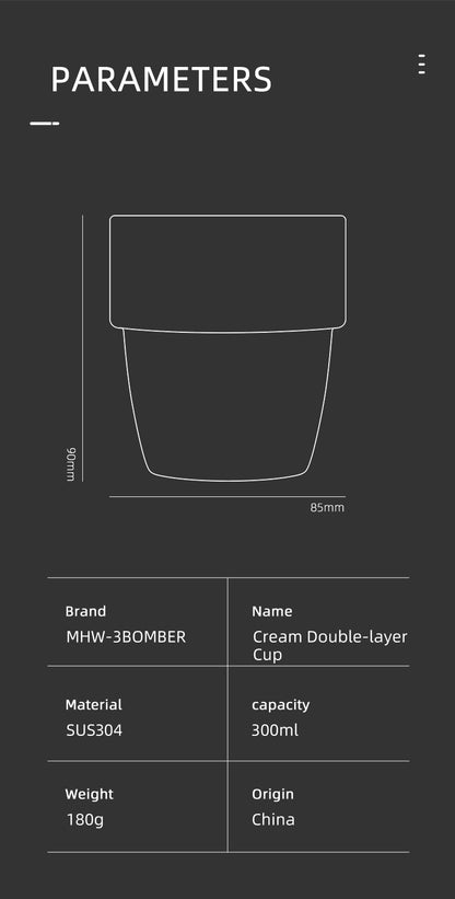 MHW-3BOMBER Cream Double-Layer Cup